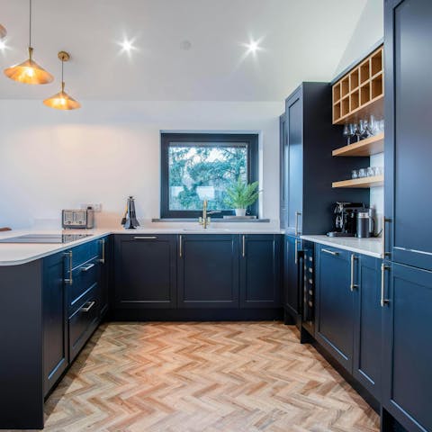 Cook up family meals at home in the high-end kitchen