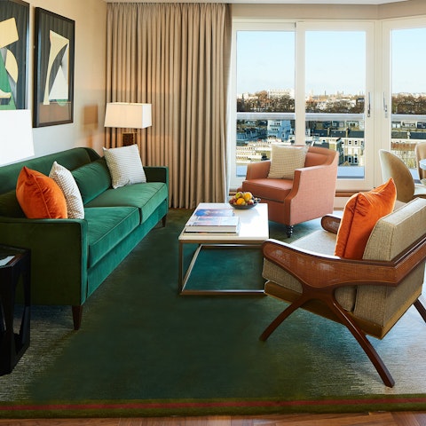 Relax with your holiday read in the light-filled living room