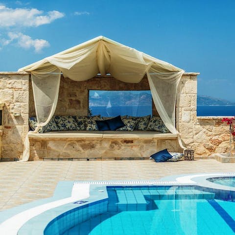 Grab your book and relax on the outdoor sofa