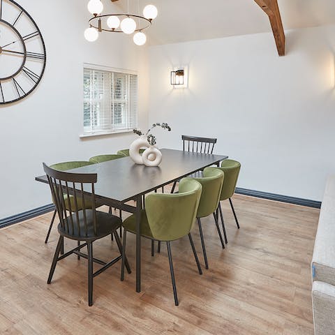 Gather around the table and share beautiful meals prepared with fresh, local ingredients