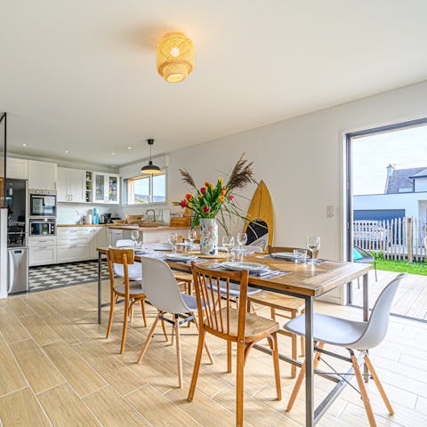 Gather around the dining table for family meals made with local produce