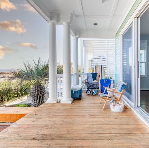 A huge deck, perfect for entertaining