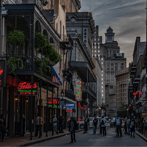 Stay just a short walk from bustling Bourbon Street