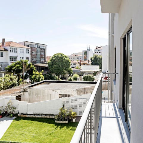 Get some fresh air on the Juliet balcony, a glass of Porto's famous wine in hand