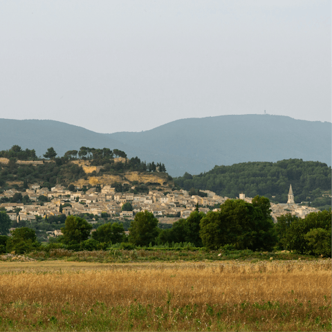Stroll to the pretty hilltop village of Cadenet