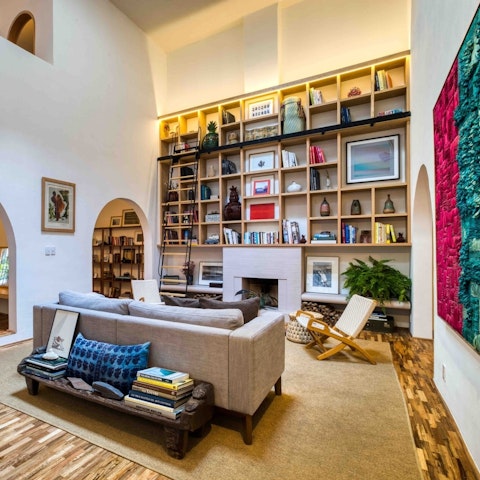 Unwind in style in the double-height library