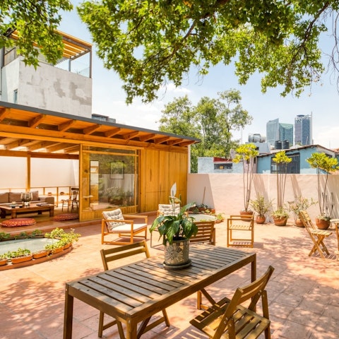 Make the most of sunny days in the courtyard