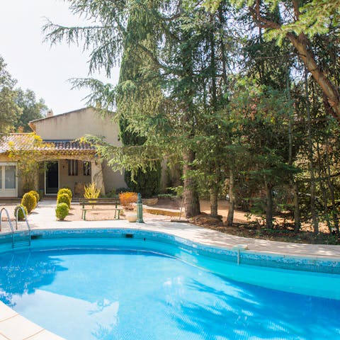 Dive into your private pool to beat the heat