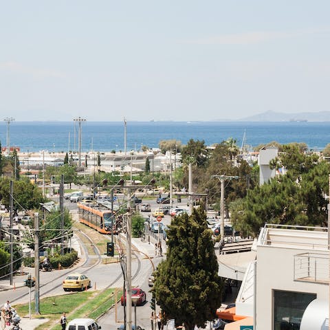 Enjoy hearty breakfasts on your balcony, looking out to the glittering view of the Aegean Sea