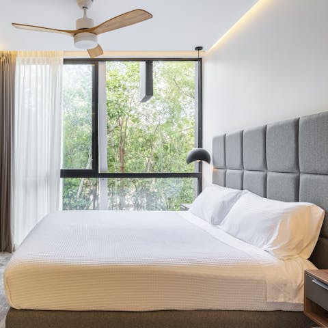 Wake up refreshed after a good night's sleep in the comfy bed