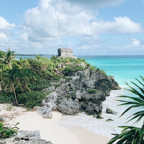 Visit the Mayan ruins of Tulum – just a short drive away