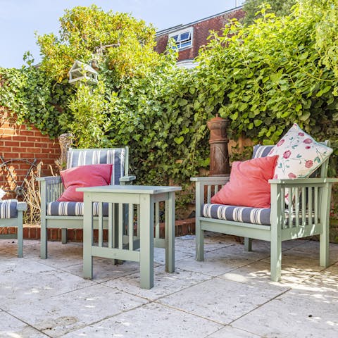 Relax out in the garden – perfect with an afternoon cocktail or two