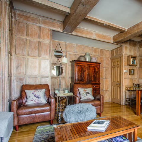 Admire original features like the huge beams on the ceiling