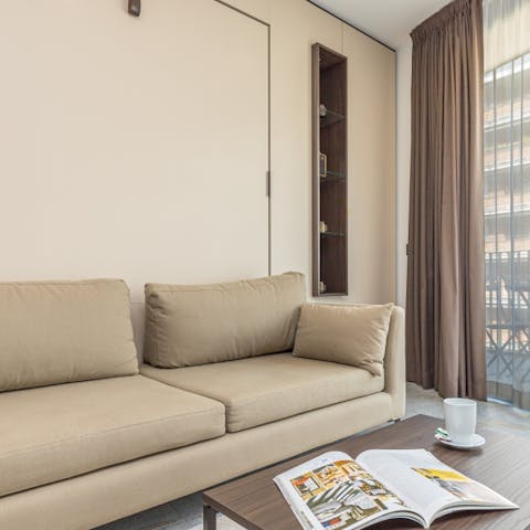 Snuggle up for a cosy evening of movies on the comfy sofa