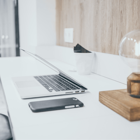 Catch up on laptop duties in the shared coworking space