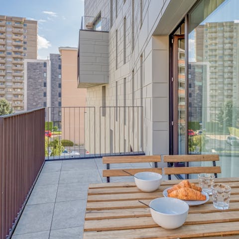 Start your day with breakfast out on your private balcony