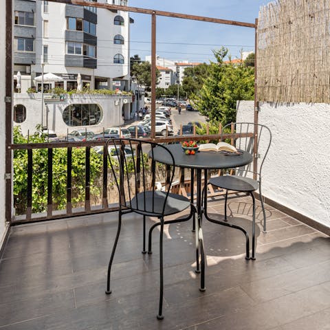 Sip cocktails outside before walking into town for dinner