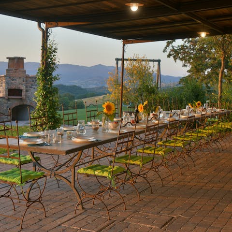 Serve delicious Italian meals and drinks on the terrace