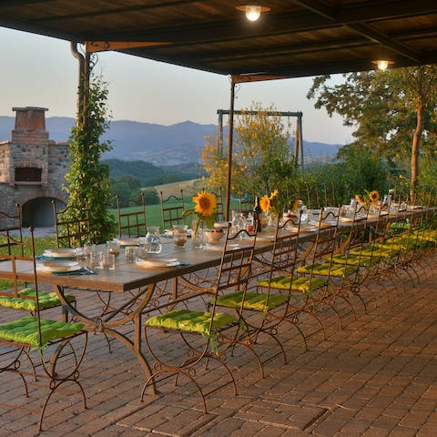 Serve delicious Italian meals and drinks on the terrace