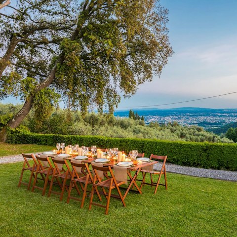 Savour an alfresco meal while enjoying the view