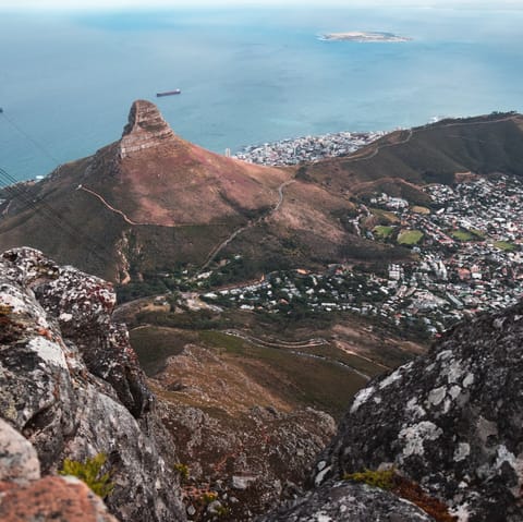 Embark on a climb up Table Mountain, a short drive away