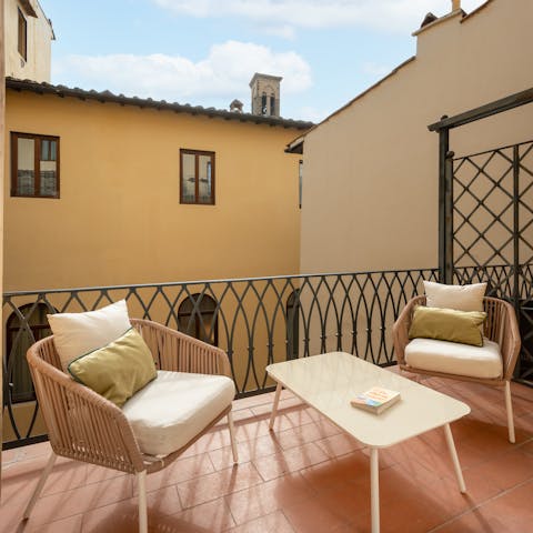 Savour evening drinks on the private balconies