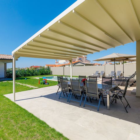Spend your evenings eating, drinking and laughing the night away on the terrace