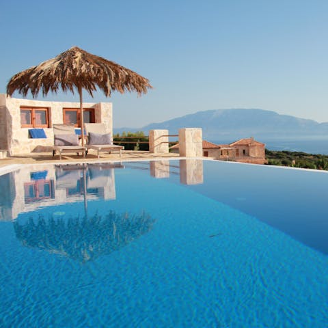 Marvel at the Zakynthos coastline from the sparkling infinity pool