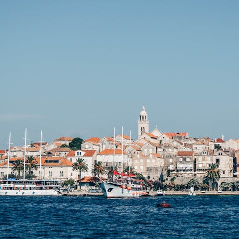 Take a day trip to Korčula Old Town, a forty-minute drive away