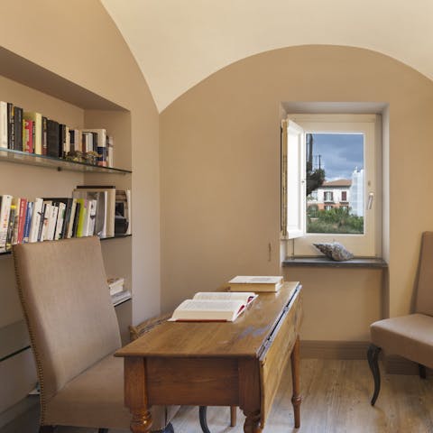 Get a spot of work done or pick a holiday read in the dedicated study