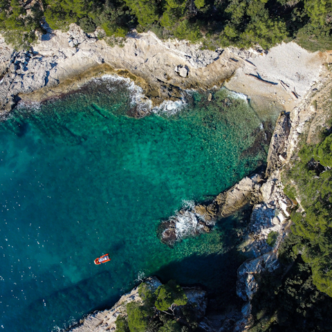 Explore Istria's stunning beaches, a twenty-minute drive away