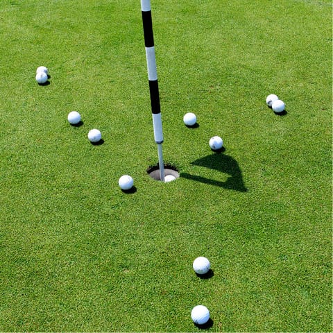 Book in a morning on the fairways – there’s four golf courses nearby to choose from