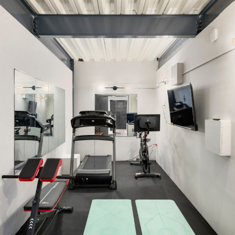 Work up a sweat while running on the treadmill