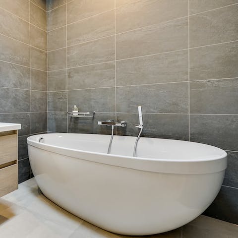 Unwind in the large free standing bathtub following a long day in the in the Lake District's fresh country air