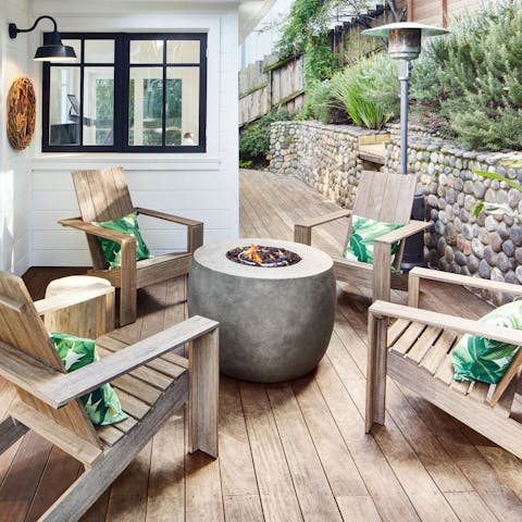 Gather around the fire pit as the stars break out above