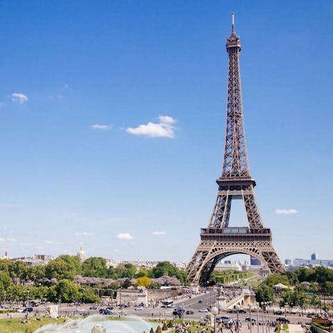 Stay in the heart of Paris, within a ten-minute stroll of the Eiffel Tower