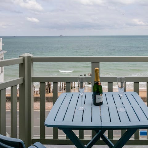 Admire the stunning sea views from the comfort of your balcony