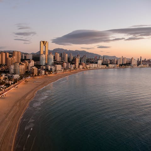 Hit the beaches of buzzing Costa Blanca, just six minutes' drive away