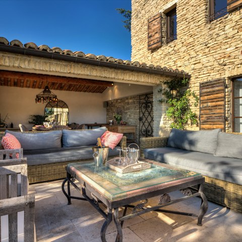 Put together a platter of French cheese and enjoy on the terrace