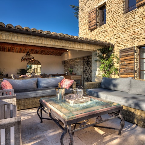 Put together a platter of French cheese and enjoy on the terrace