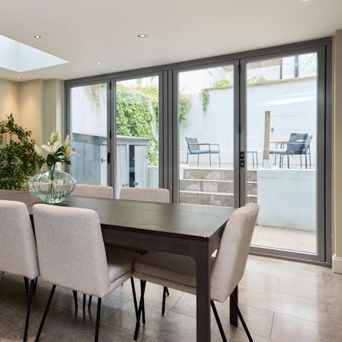 Open up the terrace doors and enjoy drinks outside