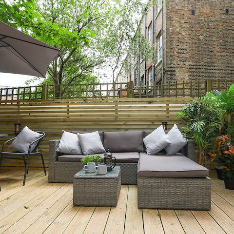 Sip your morning coffee amid the greenery of the private terrace