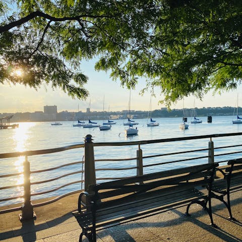 Take a stroll along the nearby Hudson River