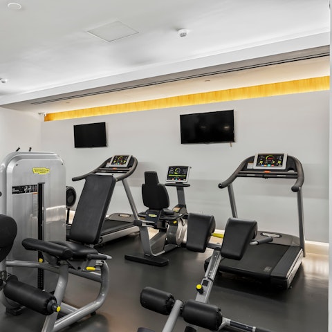 Workout in the on-site shared gym