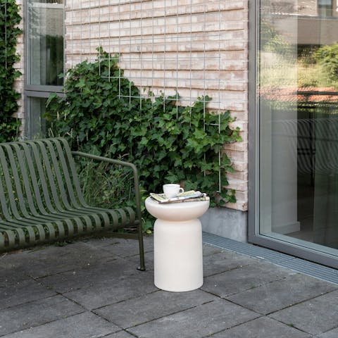 Sip coffee on the small terrace