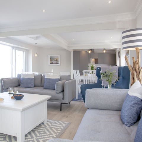 Spend quality time together in the spacious living and dining area