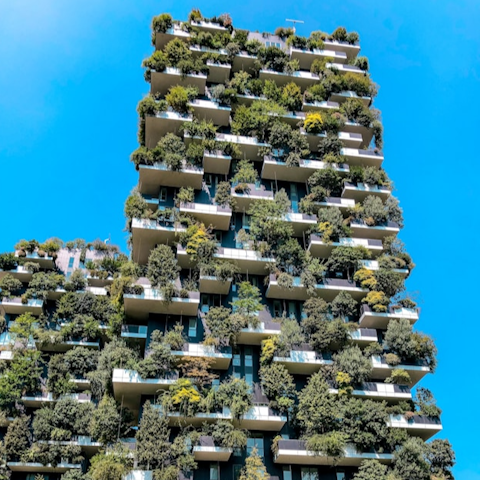 Marvel at the iconic Vertical Forest, it's just across the street