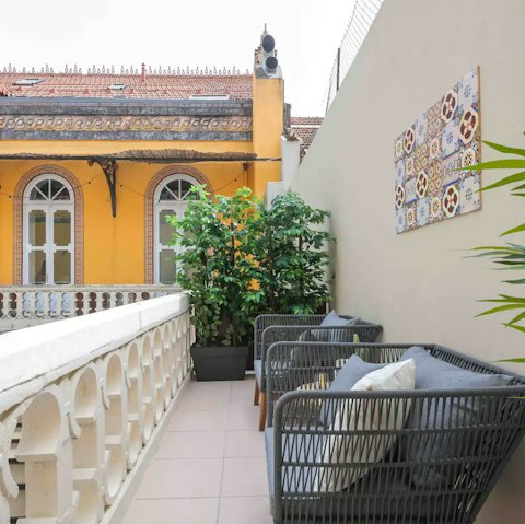 Enjoy your morning coffee on the bedroom's balcony