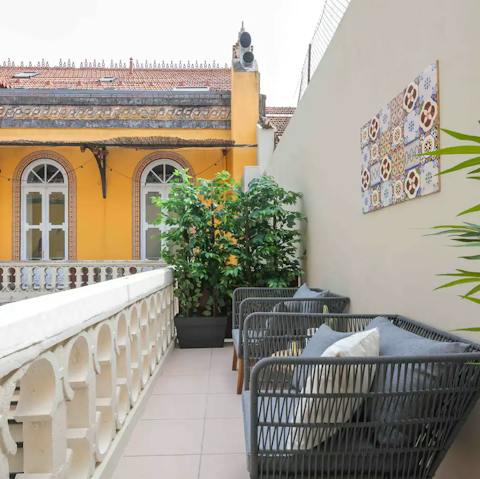 Enjoy your morning coffee on the bedroom's balcony