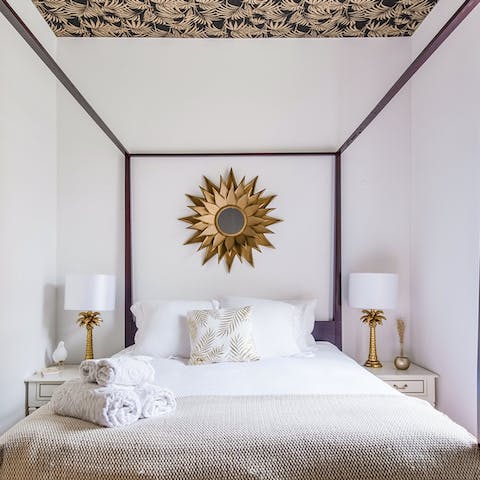 Wake up in the beautiful four-poster bed feeling rested and ready for another day of exploring